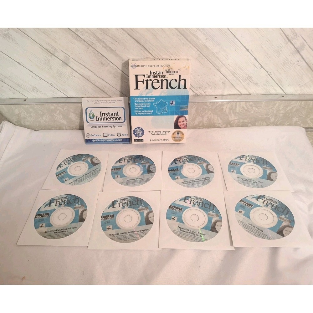 Instant Immersion French by Topics Entertainment 8-Disc CD-ROM Set Excellent